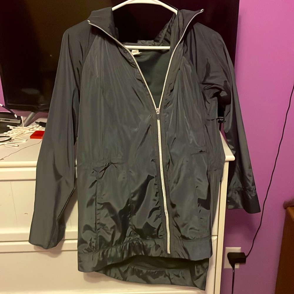grey zip up jacket